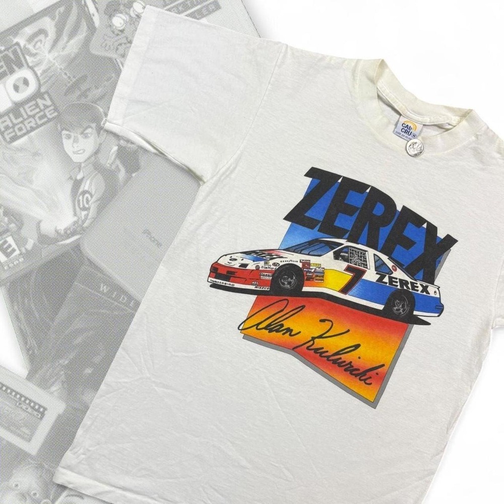Vintage 80s Nascar Zerex Alan Kulwicki Ford Thunderbird Single Stitch Tee Shirt
